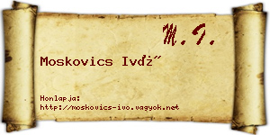 Moskovics Ivó névjegykártya